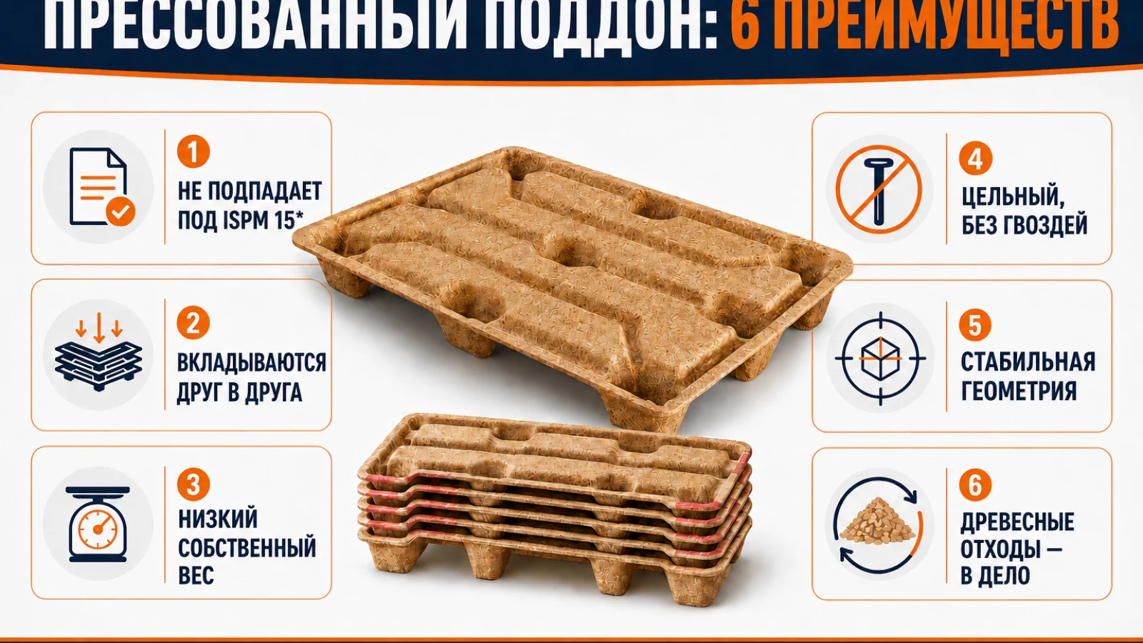 Прессованные деревянные поддоны: преимущества для экспорта, склада и производства