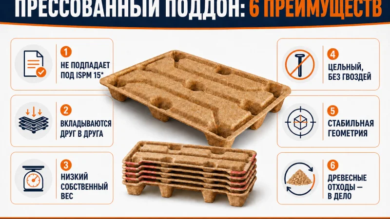 Прессованные деревянные поддоны: преимущества для экспорта, склада и производства